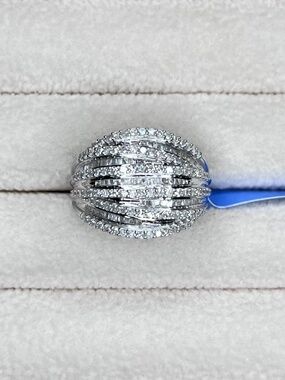 R067 | Natural Diamond Multi Row Dome Ring